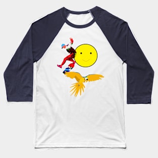 Skater, Parrot and Smileys Baseball T-Shirt